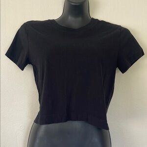 PINK Victoria's Secret Black Crop Top Fitted Style